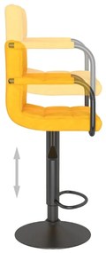 Bancos de bar 2 pcs veludo amarelo mostarda