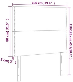 Cabeceira de cama 2 pcs veludo 100x5x78/88 cm preto