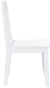 Cadeiras de jantar 2 pcs madeira de seringueira maciça branco