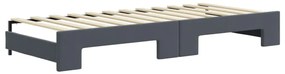 Sofá-cama c/ gavetão e colchões 80x200cm veludo cinzento-escuro