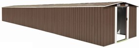 Abrigo de jardim 257x990x181 cm aço galvanizado castanho