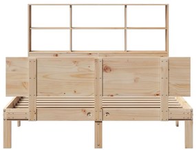 Cama com estante sem colchão 140x200 cm pinho maciço