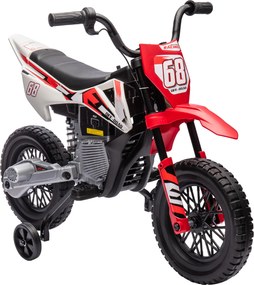 AIYAPLAY Mota Elétrica para Crianças com Bateria 12V Música Velocidade 2,4-5 km/h e Rodas Auxiliares 107x56x70 cm Vermelho | Aosom Portugal