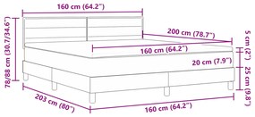 Cama Box com Colchão Preta 160x200 cm Tecido