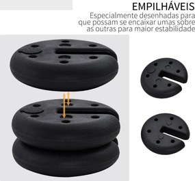 Conjunto de 4 Pesos para Pérgola Recarregável Água Areia Cimento Base