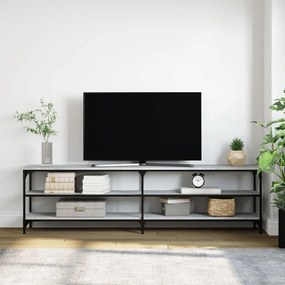 Móvel de TV 180x30x50cm derivados madeira/metal cinzento sonoma