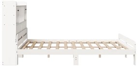 Cama com estante sem colchão 180x200 cm pinho maciço branco