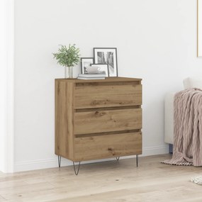 Sideboard vidaXL com Gavetas Carvalho Artesanal 60x35x70 cm Madeira de Engenharia