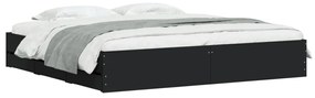 Estrutura de cama c/ gavetas 160x200 cm derivados madeira preto
