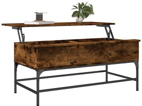 Mesa de centro 100x50x45cm deriv. madeira/metal carvalho fumado