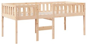 Cama de criança sem colchão 80x200 cm madeira de pinho maciça