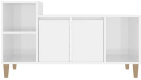 Móvel para TV 100x35x55 cm derivados madeira branco brilhante