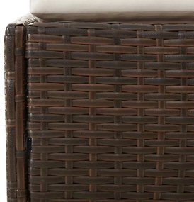 Espreguiçadeira de jardim 110x200 cm vime PE castanho
