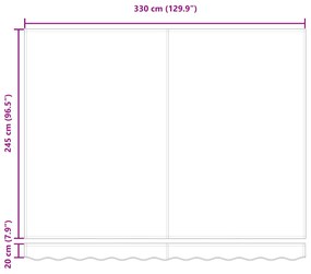 Toldo Retrátil Manual Branco 350x250 cm