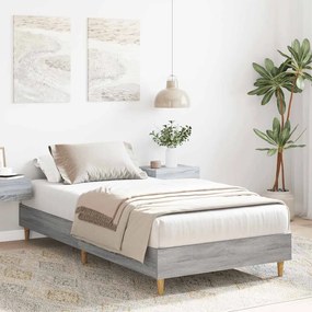 Estrutura cama s/ colchão 100x200 cm cinzento sonoma