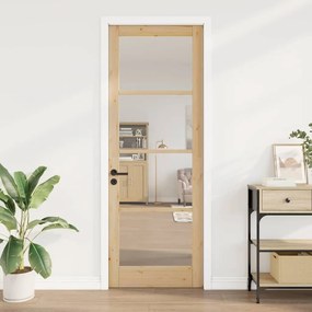 porta interna com vidro "ORKDAL" 83x232x4 cm de madeira sólida de pinh