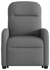 Poltrona elevatória de massagens tecido cinzento-escuro