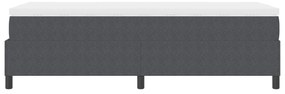 Cama Box com Colchão Cinza Escuro 80x200 cm Tecido de Veludo Cotelê