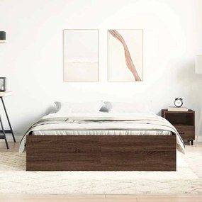 Estrutura de cama king 150x200 cm carvalho castanho