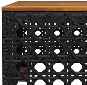 6 pcs conjunto sofás de jardim c/ almofadões vime PE preto