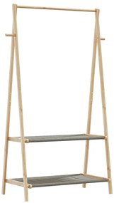 Roupeiro com prateleiras 96x45,5x150,5 cm bambu