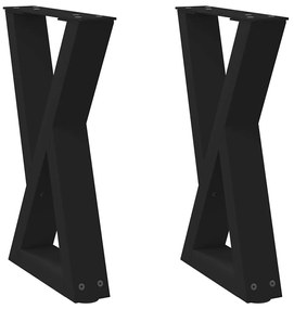 Pés para mesa de centro 2 peças preto 28x(42-43,3) cm aço
