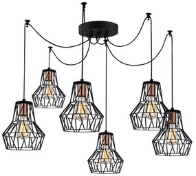 Chandelier Tortum – Preto – 140 cm