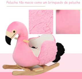 HOMCOM Baloiço de Flamingo para Crianças acima de 3 Anos Baloiço Infan