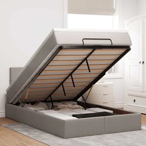 moldura de cama otomana vidaXL com tecido cinza 120x200cm