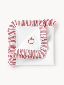 Guardanapos de tecido com bordados e folhos Melony, conjunto de 4