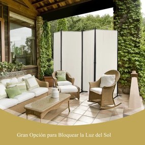 Biombo de 4 painéis Divisória de tecido dobrável Divisória de privacidade de pé 220 x 51 x 173 cm Branco