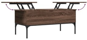 Mesa centro 100x50x45cm deriv. madeira/metal carvalho castanho