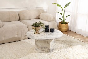 Mesa de Café Nova - Freesia Marble - 80cm x 40cm x 80cm