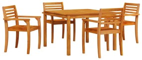 Conjunto de Jantar de Jardim 5 pcs Castanho 110 x 110 x 75 cm
