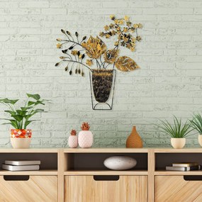Acessório Decorativo de Parede Flores em Vasos – Multicolor – 47 x 55