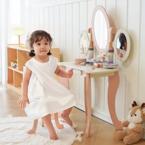 Toucador para crianças madeira com acessórios 100x70x34 cm Princess Rosa