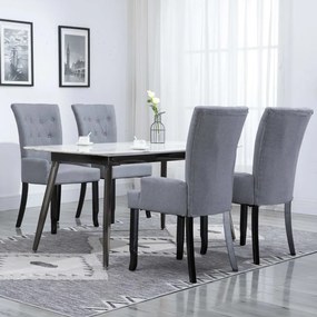 vidaXL Cadeiras jantar c/ apoio de braços 4 pcs tecido cinzento-claro