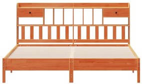 Cama com estante sem colchão 200x200 cm pinho maciço