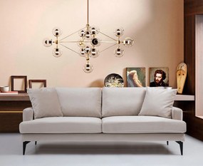 Sofá de 3 Lugares Papira – Bege – 205 x 90 x 88 cm