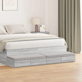 Caixas de Cama vidaXL Cinza Sonoma 140x36,5x16,5 cm Madeira de engenha