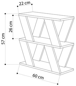 Estante City – Nogueira – 124,6 x 170 x 24,2 cm