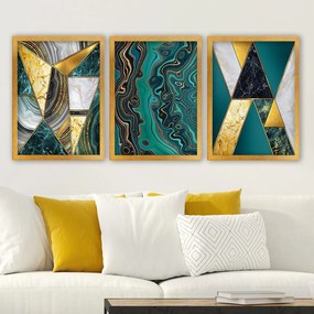 Conjunto de Quadros Decorativos em Moldura 3AC171 – Multicolor – 35 x