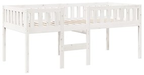 Cama de criança sem colchão 75x190 cm pinho maciço branco