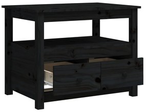Mesa de centro 71x49x55 cm pinho maciço preto