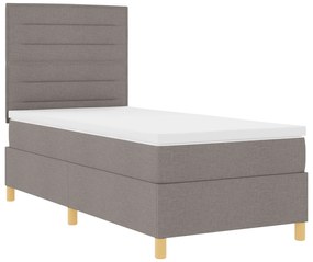 Cama Box Spring com Colchão Taupe 80x200 cm Tecido