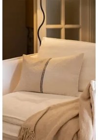 Almofada Retangular 40x60 Cm De Algodão Louisa Preto - Crema Linho - Sklum