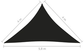 Para-sol estilo vela tecido oxford triangular 4x4x5,8 m preto