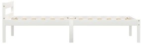 Estrutura de cama 100x200 cm madeira pinho maciço branco