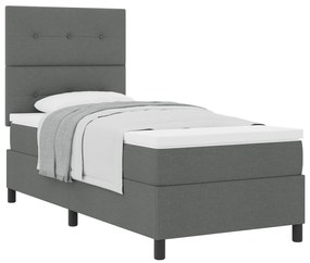 Cama Box Spring com Colchão Cinza Escuro 90x200 cm Tecido