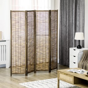 Biombo de 4 Painéis Separador de Ambientes Dobrável 160x1,8x170 cm Div